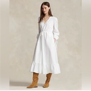 Polo Ralph Lauren Smocked Cotton V-
Neck Dress